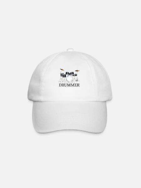 Schlagzeuger Schlagzeug Drum Drums - Baseballkappe - Weiß/Weiß