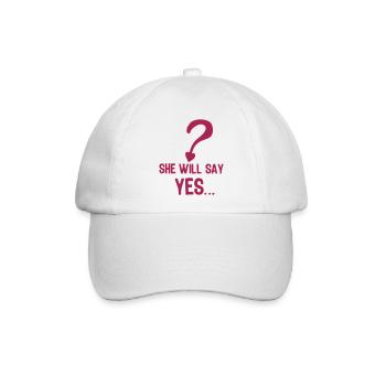 Sie wird ja Hochzeit Hochzeit sagen - Baseballkappe - Weiß/Weiß - Vorne
