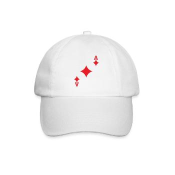 Kostüm Karo Ass Poker Kartenspiel - Baseballkappe - Weiß/Weiß - Vorne