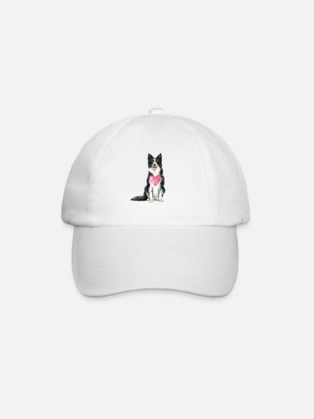Border Collie Liebe - Baseballkappe - Weiß/Weiß