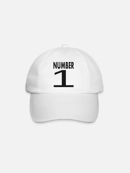 Eins Nummer 1 Zahl 1 - Baseballkappe - Weiß/Weiß