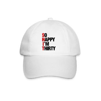 so happy im thirty - Baseballkappe - Weiß/Weiß - Vorne