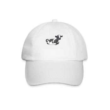 Kuh Kalb mit schwarzen Flecken - Baseballkappe - Weiß/Weiß - Vorne