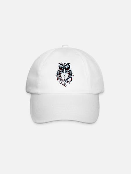 Eulen Eulen Zeichnung Stammes Eulen - Baseballkappe - Weiß/Weiß