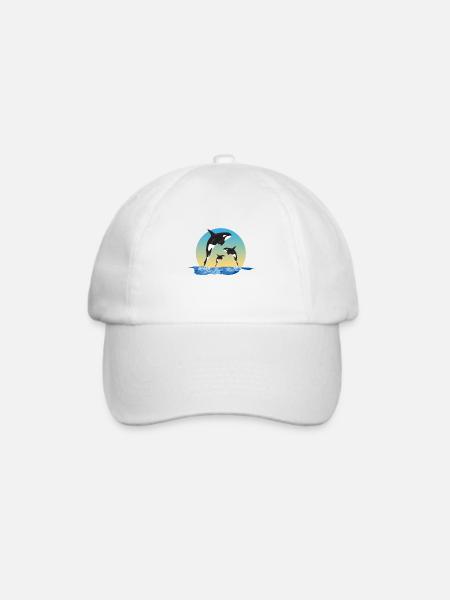 XASTY weißes rot Huhn Feder Design - Baseballkappe - Weiß/Weiß