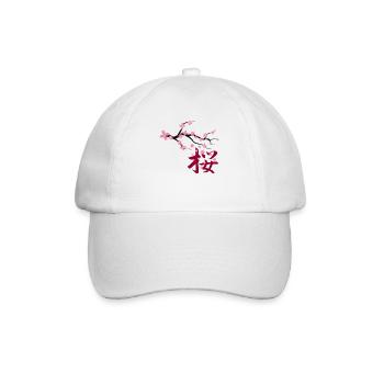 Hanami Blume Sakura Kanji - Baseballkappe - Weiß/Weiß - Vorne