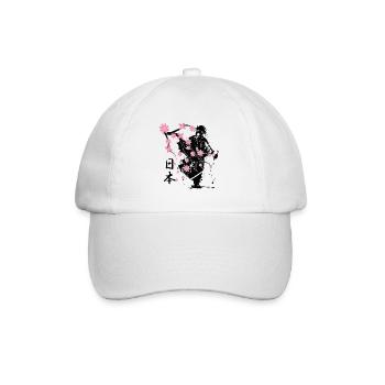 Samurai Krieger Sakura Blumenstil - Baseballkappe - Weiß/Weiß - Vorne