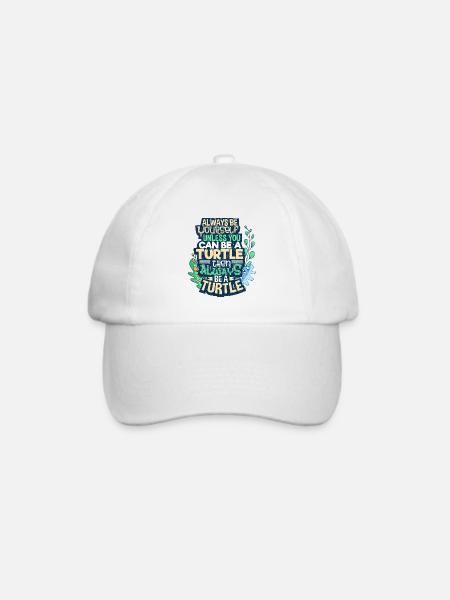 Schildkröte - Baseballkappe - Weiß/Weiß
