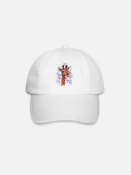 Giraffe - Giraffen Baby - Cooler Giraffe - Baseballkappe - Weiß/Weiß