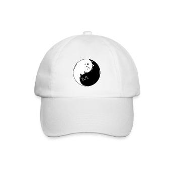 Ying Yang Katze - Baseballkappe - Weiß/Weiß - Vorne