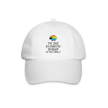 Ich bin das Regenbogen Schaf - Baseballkappe - Weiß/Weiß - Vorne