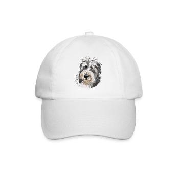 Bearded Collie - Baseballkappe - Weiß/Weiß - Vorne