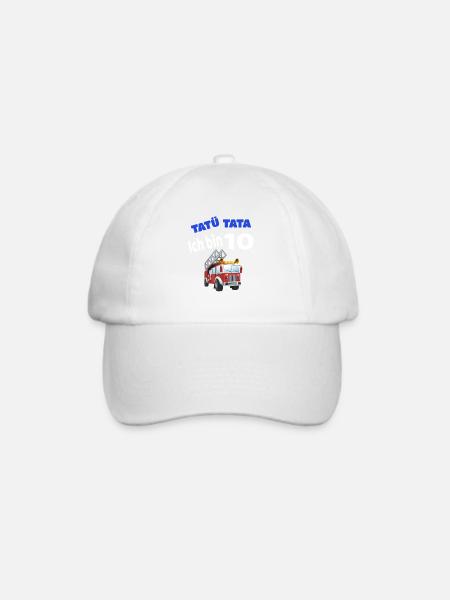 10. Geburtstag Feuerwehr Geschenk - Baseballkappe - Weiß/Weiß