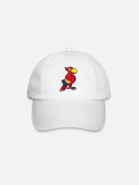 Papagei - Baseballkappe - Weiß/Weiß