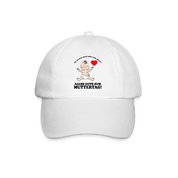 Muttertag Baby Herz Muttertag - Baseballkappe - Weiß/Weiß - Vorne