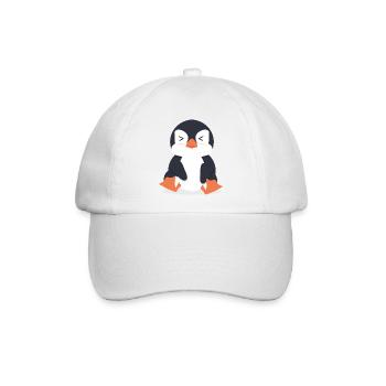 Pinguin - Baseballkappe - Weiß/Weiß - Vorne
