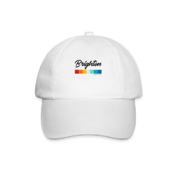 Vintage 70er 80er Jahre Stil Brighton England Retro - Baseballkappe - Weiß/Weiß - Vorne