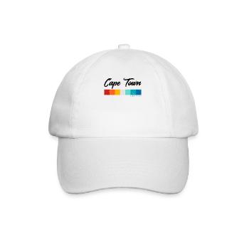 Vintage 70er 80er Jahre Stil Kapstadt Südafrika Retro - Baseballkappe - Weiß/Weiß - Vorne