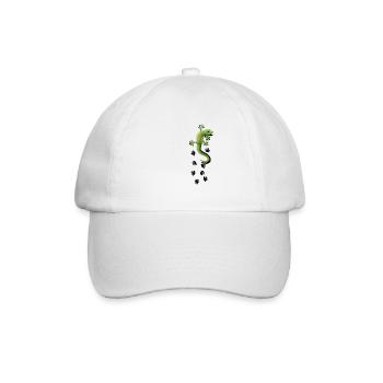 Gecko Motive Gekko Geschenkidee Geckos Echse Asien - Baseballkappe - Weiß/Weiß - Vorne