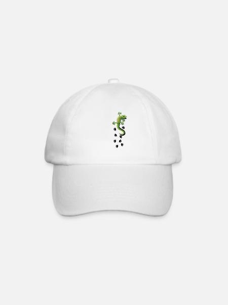 Gecko Motive Gekko Geschenkidee Geckos Echse Asien - Baseballkappe - Weiß/Weiß