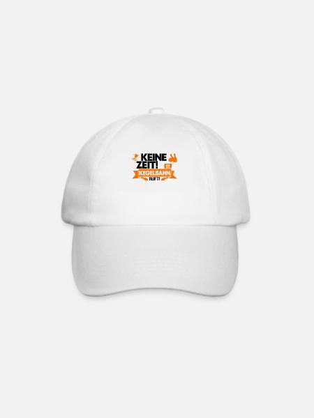 Kegeln Keine Zeit Die Kegelbahn Ruft Geschenk - Baseballkappe - Weiß/Weiß