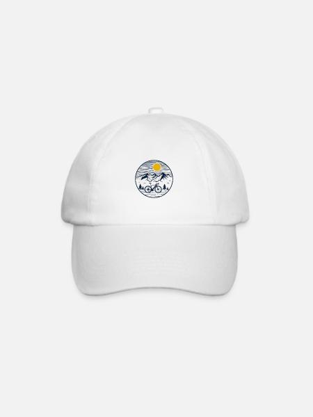 Berge Landschaft Natur Fahrrad Urlaub Geschenk - Baseballkappe - Weiß/Weiß