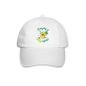 Mangonificent Essen und Mango-Liebhaber Geschenk - Baseballkappe - Weiß/Weiß - Vorne