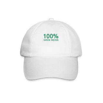 100 PROZENT GRÜN WEISS - Baseballkappe - Weiß/Weiß - Vorne