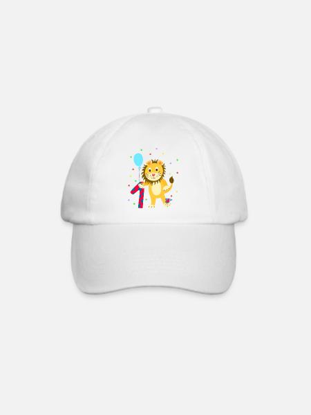 Erster Geburtstag 1. Jahr Löwe süß Geschenk - Baseballkappe - Weiß/Weiß