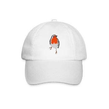 Rotkehlchen - Baseballkappe - Weiß/Weiß - Vorne