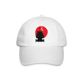 Japan Tempel Sonne - Baseballkappe - Weiß/Weiß - Vorne