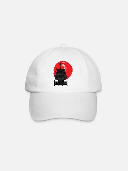 Japan Tempel Sonne - Baseballkappe - Weiß/Weiß