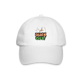 duck off Ente frech stylisch fuck off - Baseballkappe - Weiß/Weiß - Vorne
