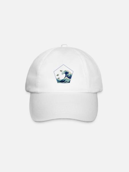 Große Welle - Baseballkappe - Weiß/Weiß
