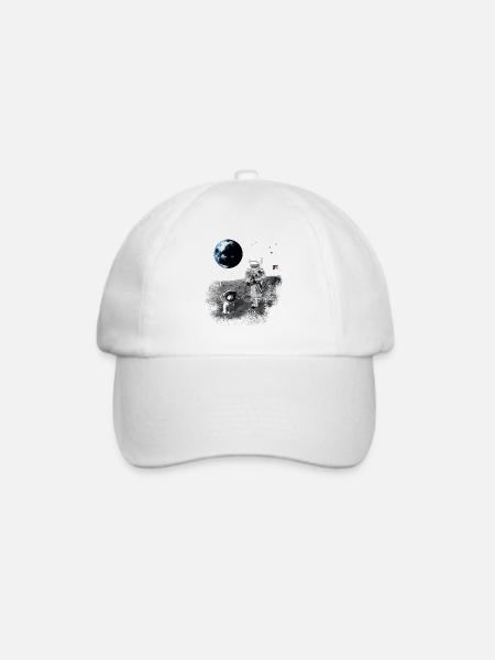 NASA Astronaut Moon Walk Dogstronaut Space Dog Wal - Baseballkappe - Weiß/Weiß