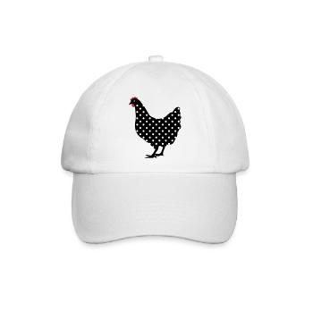 Huhn Henne gepunktet - Baseballkappe - Weiß/Weiß - Vorne
