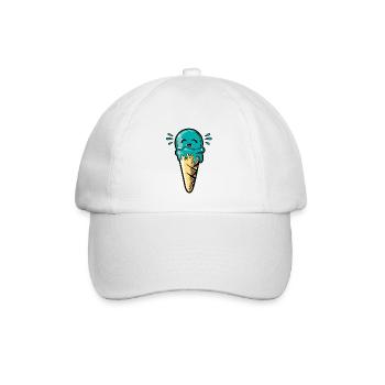 Kawaii Eis Eiskugel - Baseballkappe - Weiß/Weiß - Vorne