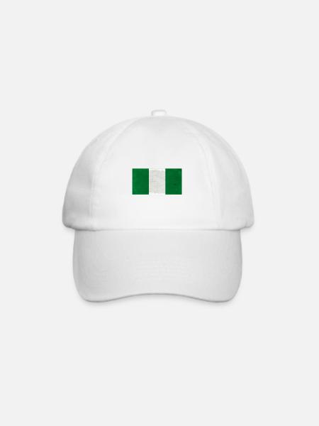 Nigerias Flagge Textur - Baseballkappe - Weiß/Weiß