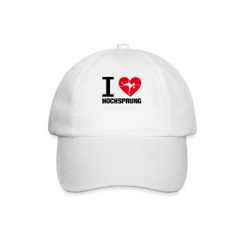 Hochsprung Hochspringer Geschenk Leichtathletik - Baseballkappe - Weiß/Weiß - Vorne