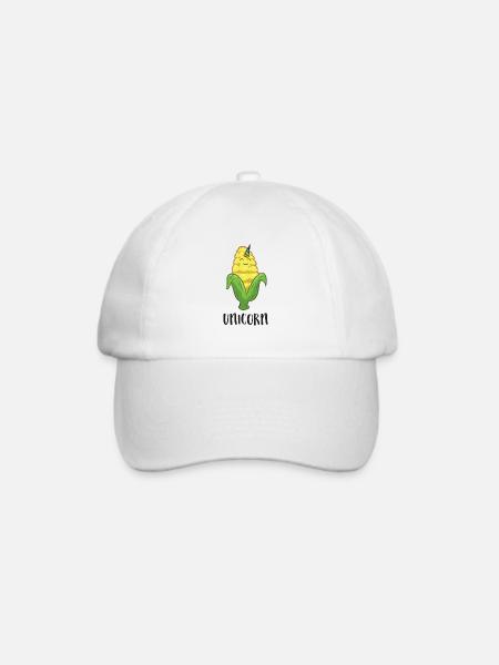 Lustiger Maiskolben Einhorn Maisbauern - Baseballkappe - Weiß/Weiß