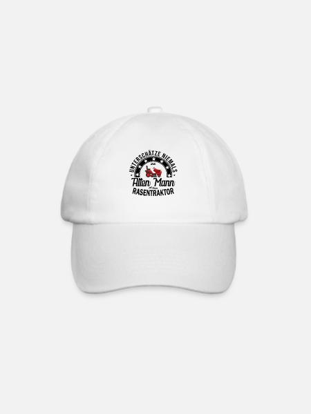 Rasentraktor Gärtner Rasen mähen Traktor - Baseballkappe - Weiß/Weiß