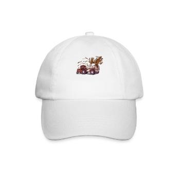 Trecker mit Güllefass - Baseballkappe - Weiß/Weiß - Vorne
