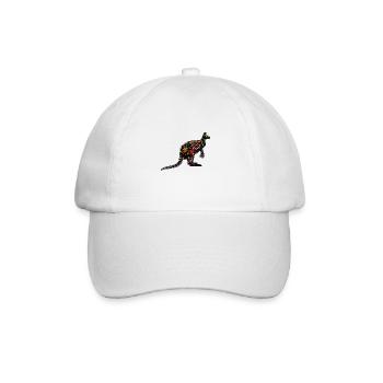 Aborigine Art Känguru - Baseballkappe - Weiß/Weiß - Vorne