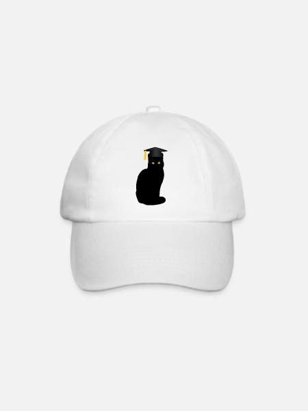 Bachelor Master Studium Abschluss Lustige Katze - Baseballkappe - Weiß/Weiß