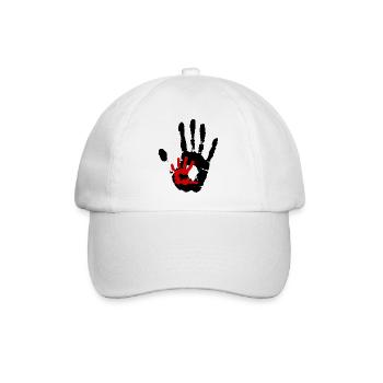 Handabdruck klein und groß - Hände - Hand - Famili - Baseballkappe - Weiß/Weiß - Vorne