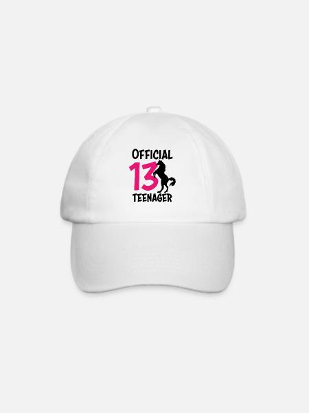 13. Geburtstag 13 Jahre Teenager Geschenk Mädchen - Baseballkappe - Weiß/Weiß