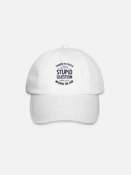 Dumme Frage in HR Geschenk, lustige Personalabteilung - Baseballkappe - Weiß/Weiß