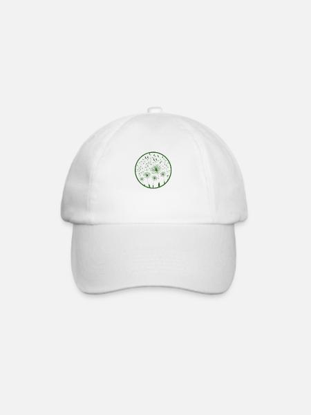 Vogel und Blumen Naturliebhaber Geschenkidee - Baseballkappe - Weiß/Weiß