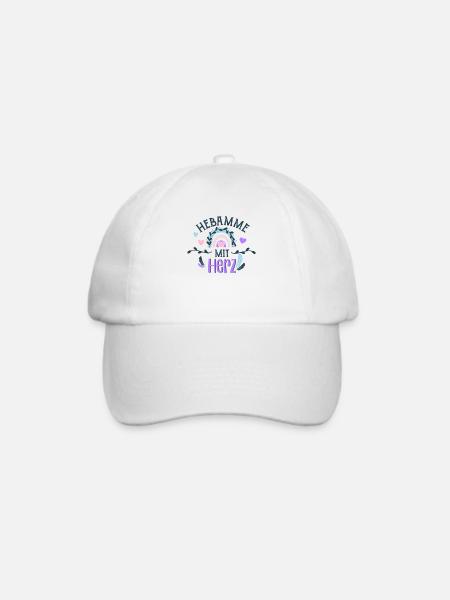 Hebamme mit Herz Geschenk - Baseballkappe - Weiß/Weiß