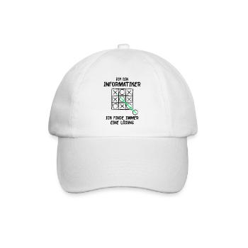 Ich bin Informatiker Lösung Spruch Computer Nerd G - Baseballkappe - Weiß/Weiß - Vorne